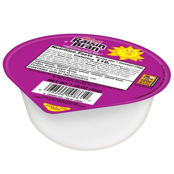 Kelloggs Kellogg's Raisin Bran Cereal 1.25 oz. Cup, PK96 - 3800000896
