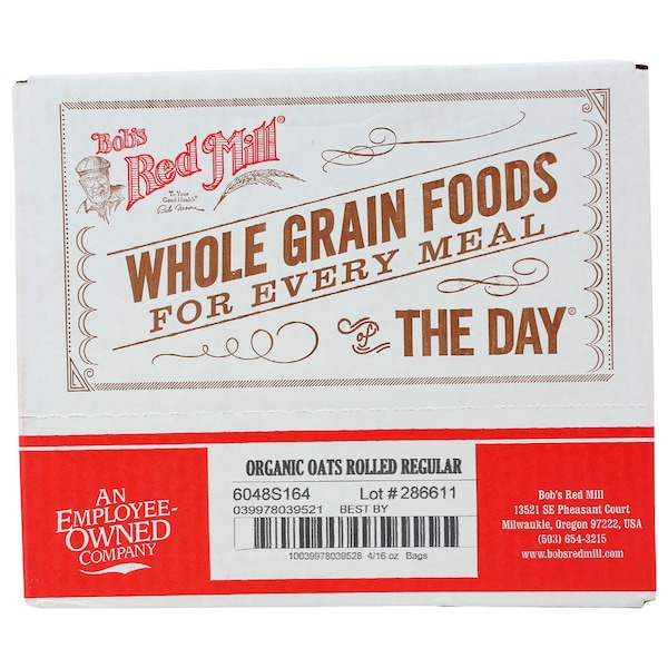 Bobs Red Mill Natural Foods Bob's Red Mill Organic Old Fashioned Rolled Oats 16 oz. Bag, PK4 - 6048S164