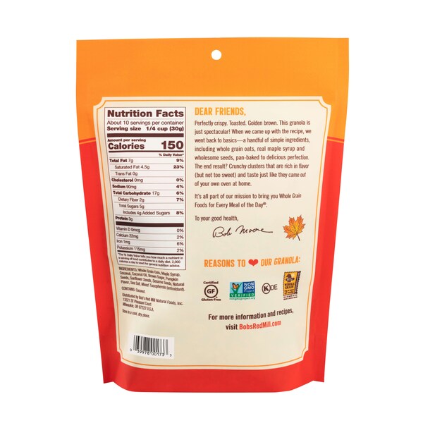 Bobs Red Mill Natural Foods Bob's Red Mill Maple Sea Salt Granola, PK6 - 1356S116