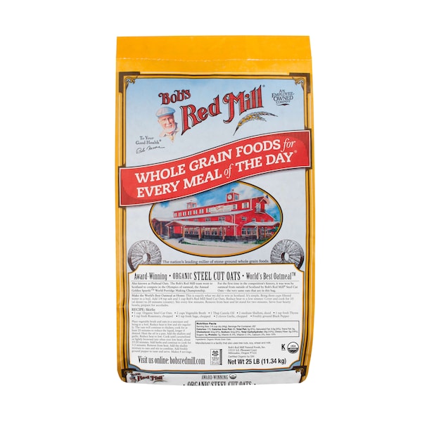 Bobs Red Mill Natural Foods Bob's Red Mill Organic Steel Cut Oats 25lbs - 6053B25