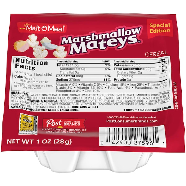 Malt O Meal Malt O Meal Marshmallow Mateys Cereal 1 oz., PK96 - 27596