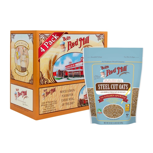 Bobs Red Mill Natural Foods Bob's Red Mill Steel Cut Oats 24 oz. Bag, PK4 - 1385S244