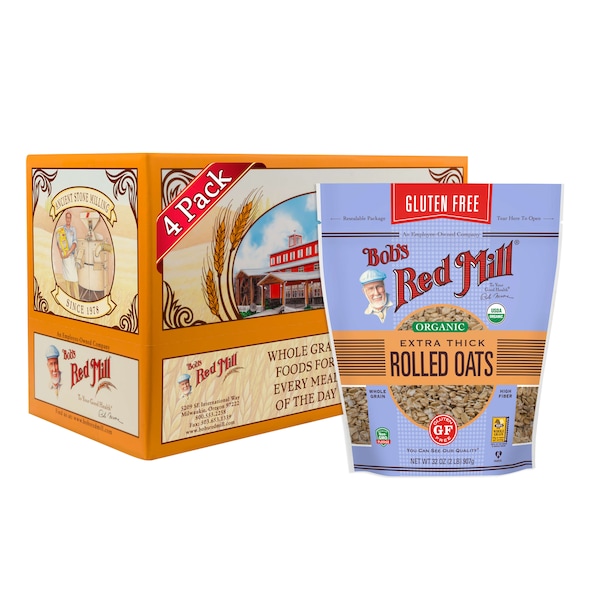 Bobs Red Mill Natural Foods Bob's Red Mill Gluten Free Organic Thick Rolled Oats 32 oz. Bag, PK4 - 1991S324