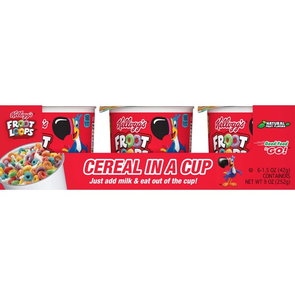 Kelloggs Kellogg's Froot Loops Cereal 1.5 oz. Bowl, PK60 - 3800012465