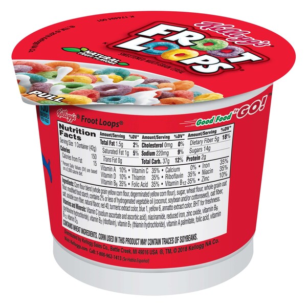 Kelloggs Kellogg's Froot Loops Cereal 1.5 oz. Bowl, PK60 - 3800012465