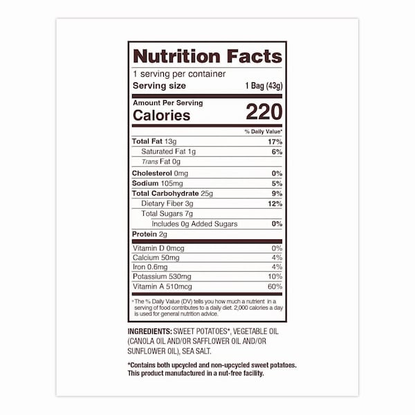 Uglies Kettle Potato Chips, Sweet Potato, 2 oz Bags, 24PK - DFN36187