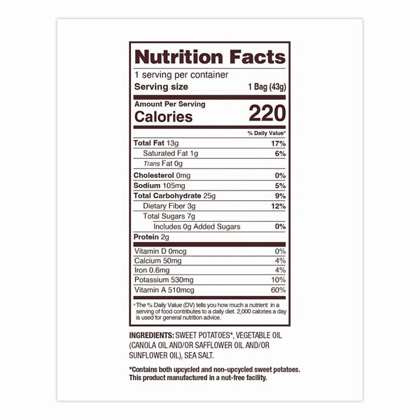 Uglies Kettle Potato Chips, Sweet Potato, 2 oz Bags, 24PK - DFN36187