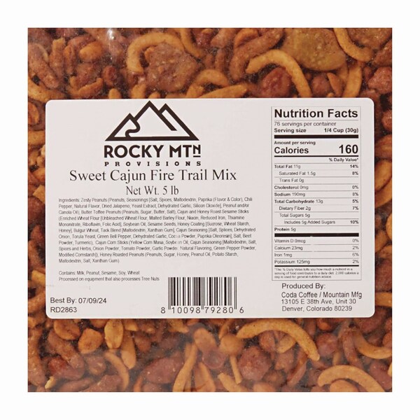 Mountain Mfg Sweet Cajun Fire Roasted Trail Mix, 80 oz Bag, 4PK - CDA79280