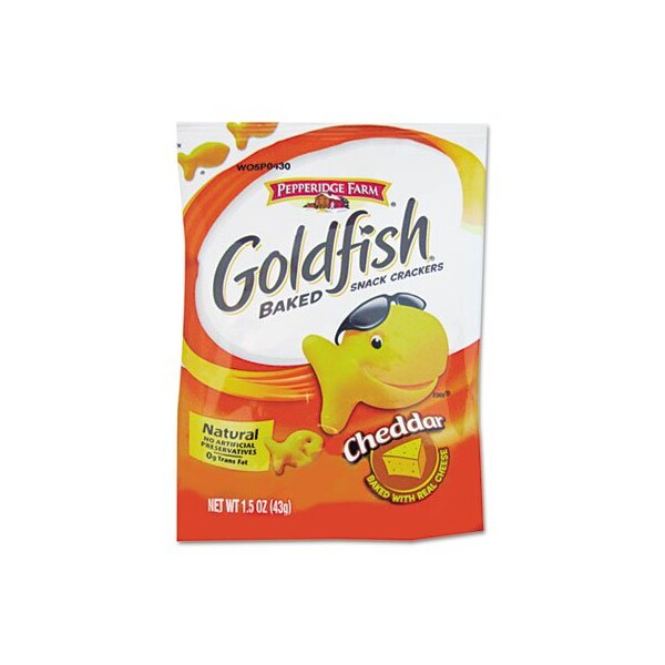 Five Star Distributors Pepperidge, Goldfish Crackers, Cheddar, Single-Serve Snack, 1.5oz Bag, 72PK - 13539