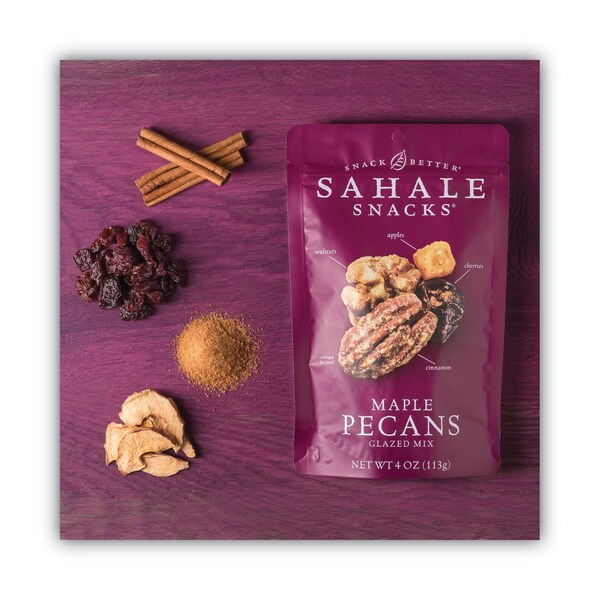 Sahale Snacks Glazed Mixes, Maple Cinnamon Pecan Walnut, 1.5 oz Pouch, 18PK - SAH00018