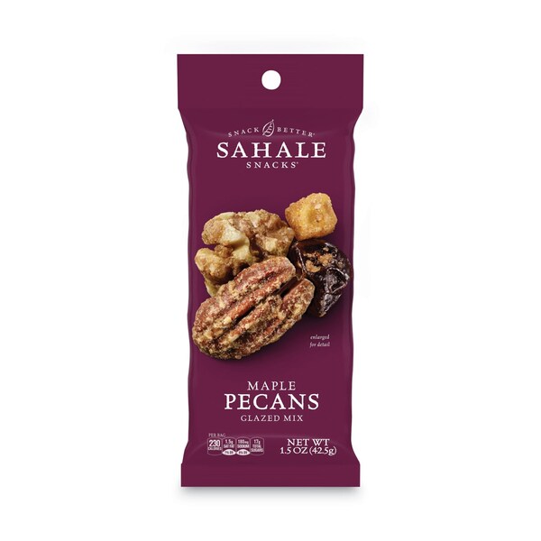 Sahale Snacks Glazed Mixes, Maple Cinnamon Pecan Walnut, 1.5 oz Pouch, 18PK - SAH00018