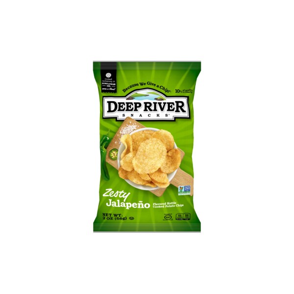 Deep River Snacks Kettle Potato Chip Zesty Jalapeno 2 oz., PK24 - 17116