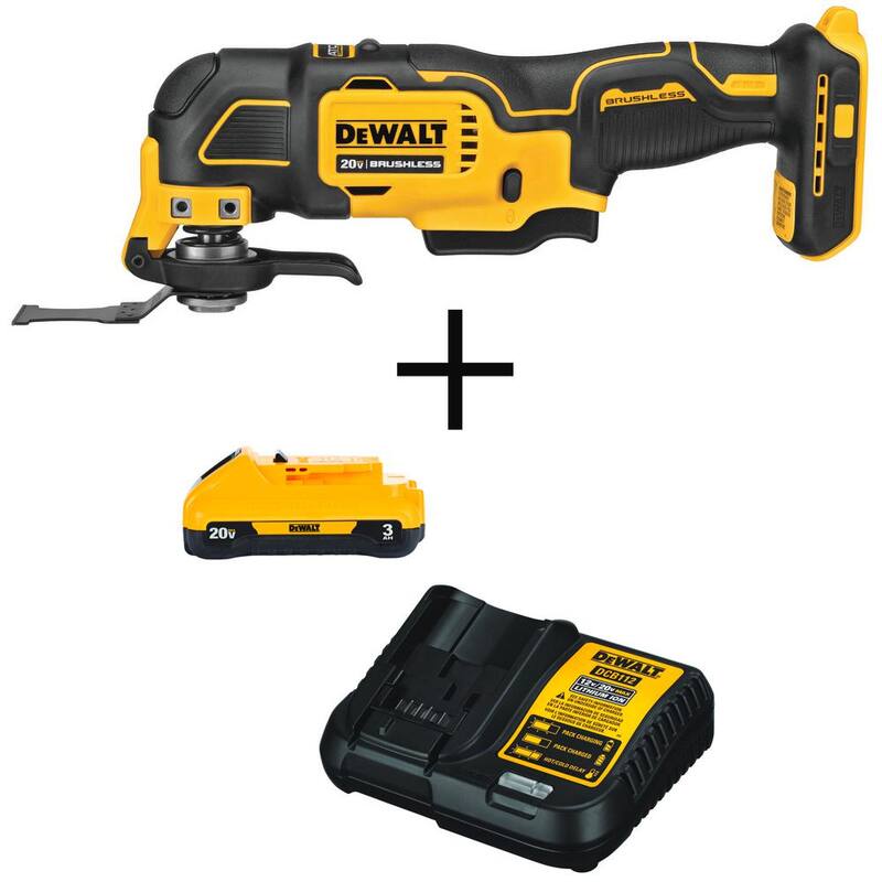 DEWALT ATOMIC 20V MAX Herramienta multiusos oscilante inalámbrica sin escobillas y (1) Batería de 20V 3.0Ah y cargador - DCS354BW230C