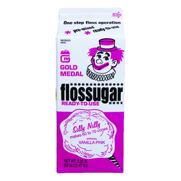 Gold Medal Gold Medal Flossugar Vanilla Pink Cotton Candy Sugar 3.25 lb - 3202