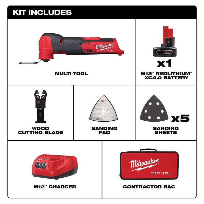 Milwaukee M12 FUEL 12V Lithium-Ion Cordless Oscillating Multi-Tool Kit con M12 Rocket Stand Light - 2526-21XC-2132-20