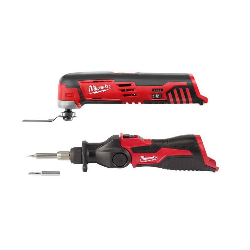 Herramienta múltiple oscilante inalámbrica de iones de litio de 12 voltios Milwaukee M12 con soldador inalámbrico de iones de litio de 12 voltios M12 - 2426-20-2488-20