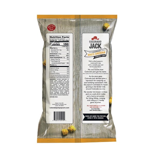 Colorado Jack Colorado Jack Legendary White Cheddar Gourmet Popcorn 6.5 oz Bagged - 25910.1