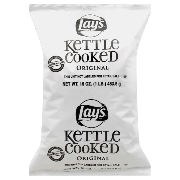 Lays Lay's Bulk Kettle Cooked Original Potato Chips 16 oz., PK8 - 47768