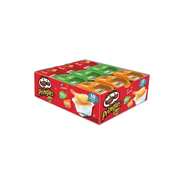Kelloggs Pringles, Potato Chips, Variety Pack, 0.74 Oz Canister, 18PK - 18251