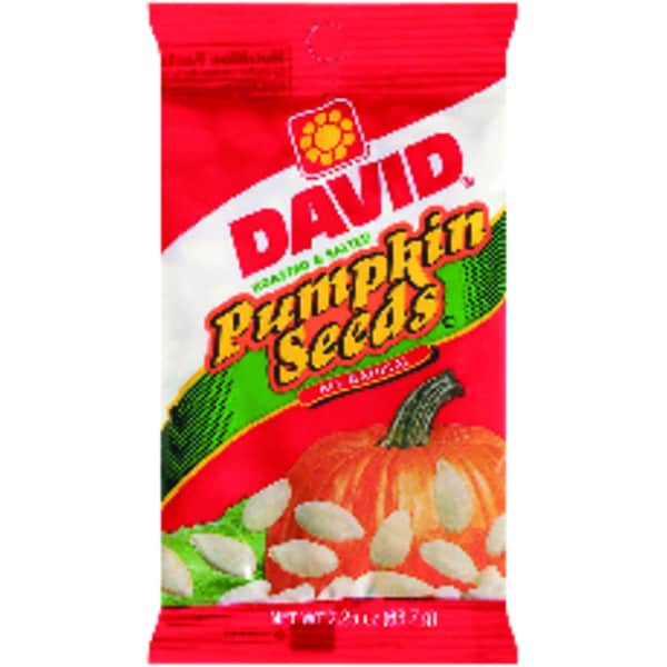 Daviid Seeds David Roasted Salted Pumpkin Seeds 2.25 oz Pegged - 9162090