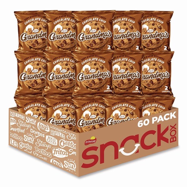 Grandmas Cookies - Single Serve, Chocolate Chip, 2.5 oz Packet, 60PK - FRI45092