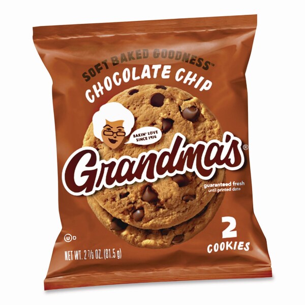 Grandmas Cookies - Single Serve, Chocolate Chip, 2.5 oz Packet, 60PK - FRI45092