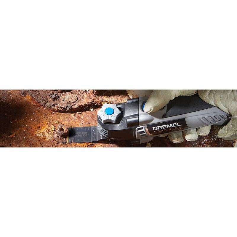 Dremel Multi-Max 50 5 Amp Variable Speed Corded Oscillating Multi-Tool Kit with 3PK Universal 1-1/8 in. Carbide Flush Blade - MM50-02+MM485BU

Kit de Herramientas Multifunción Oscilante con Cable Dremel Multi-Max 50 de 5 Amps y Velocidad Variable con Cuchilla Carburo Universal de 1-1/8 pulgadas - MM50-02+MM485BU