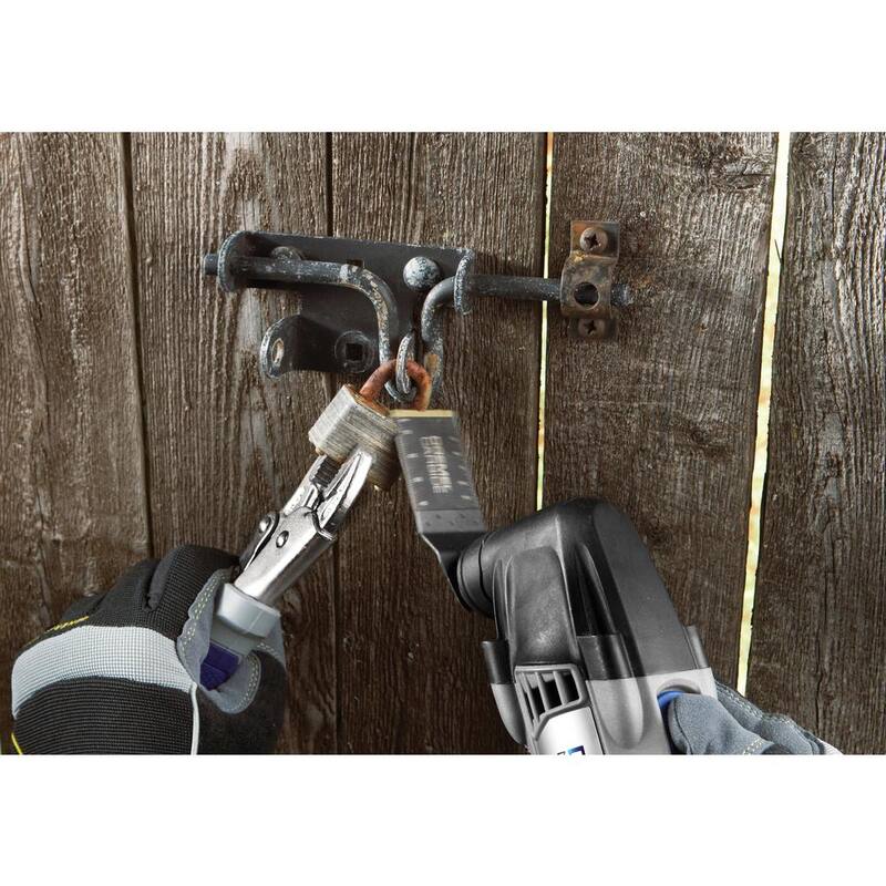 Dremel Multi-Max MM20V Kit de herramienta multifunción oscilante inalámbrica de 20V con hojas de corte enrasado de carburo universal de 1-1/8 pulgadas (3 piezas) - MM20V+MM485BU