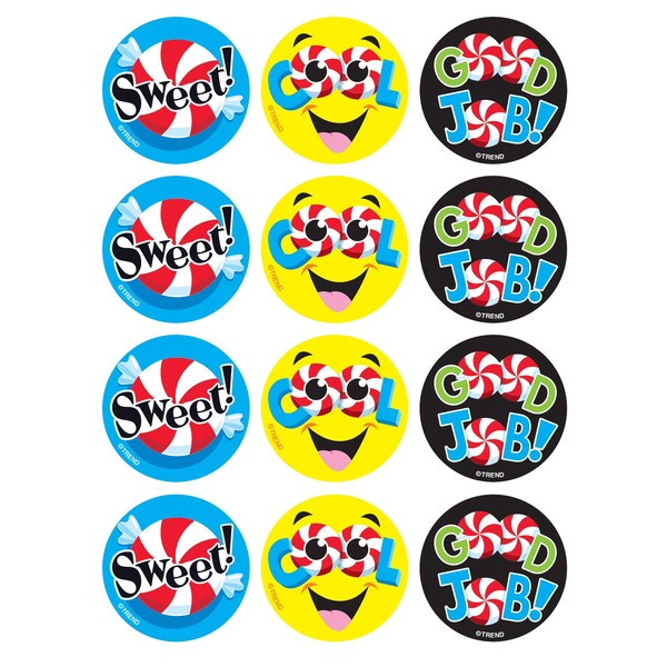 Trend Candy Compli-MINTS/Peppermint Stinky Stickers, 48-Piece Set, 6PK - T83305