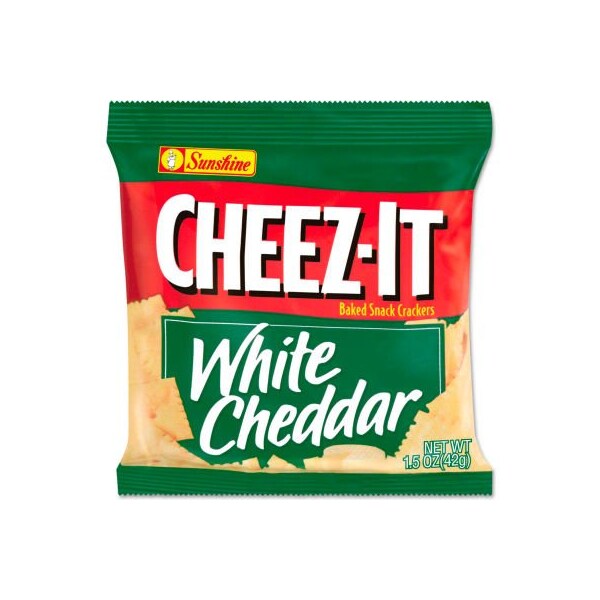 Kelloggs Sunshine Cheez-It Crackers, 1.5 oz. Single-Serving Snack Bags, White Cheddar, 8/Box - 2410012654