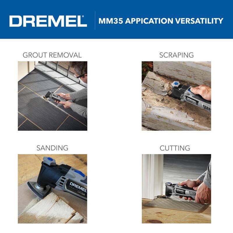 Dremel Multi-Max MM35 Kit de Herramienta Múltiple Oscilante con Cable, de Velocidad Variable de 3.5 Amp, con 8 Accesorios y Bolsa de Almacenamiento - MM35-02