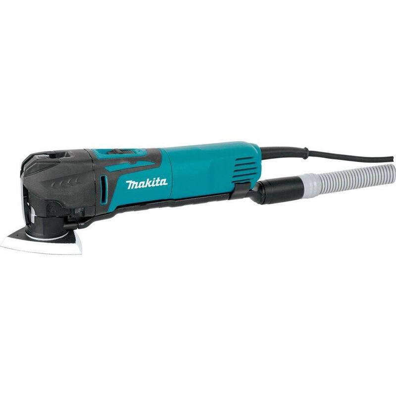 Juego de herramientas múltiples oscilante con cable de 3 amperios y velocidad variable de Makita, con hoja, base para lijar, papel de lija, adaptador, estuche duro - TM3010CX1.