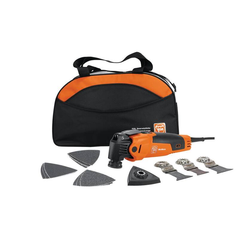 FEIN MM 500 Plus MultiMaster Start 350 W (3 Amperios) Herramienta oscilante Multiherramienta de velocidad variable con cuchillas y accesorios - 72295264090