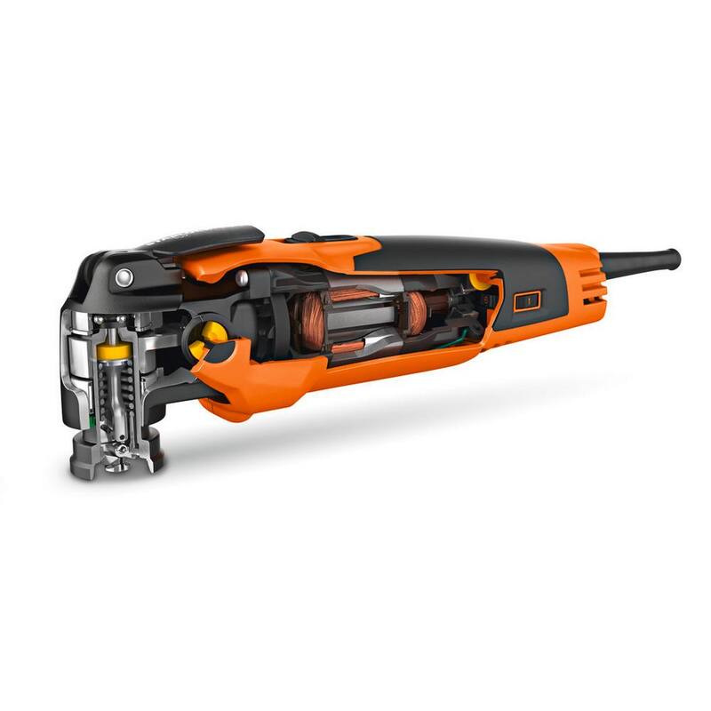 FEIN MM 500 Plus MultiMaster Start 350 W (3 Amperios) Herramienta oscilante Multiherramienta de velocidad variable con cuchillas y accesorios - 72295264090