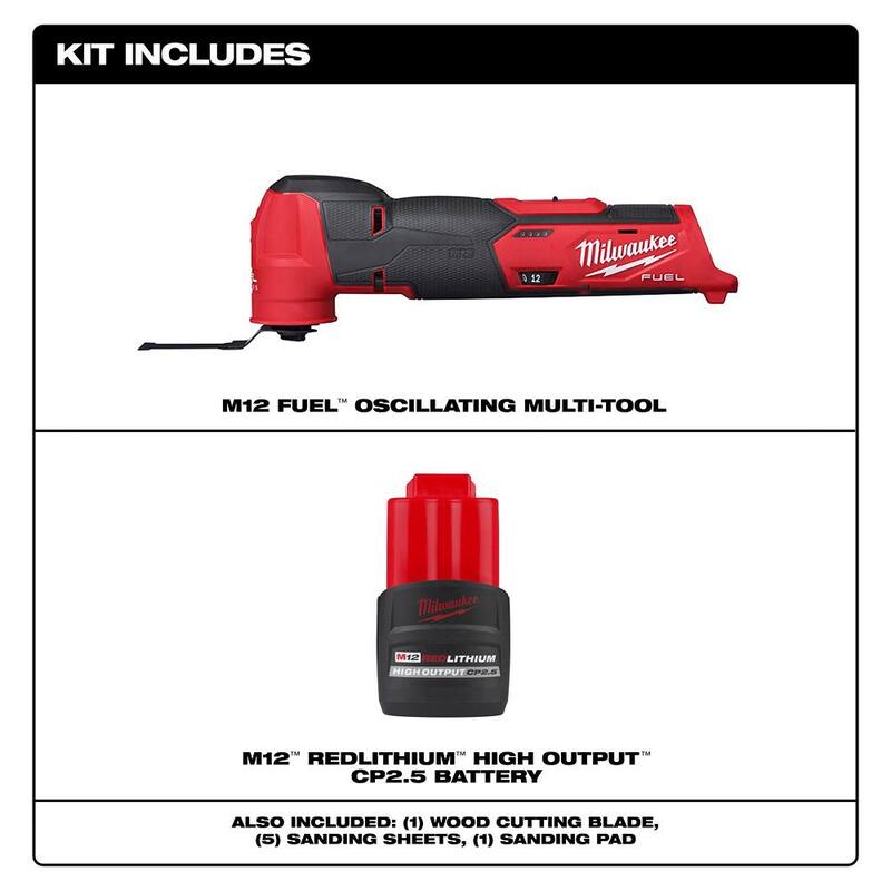 Milwaukee M12 FUEL 12V Lithium-Ion Cordless Oscillating Multi-Tool w/CP High Output 2.5 Ah Battery Pack - 2526-20-48-11-2425

Herramienta múltiple oscilante inalámbrica Milwaukee M12 FUEL 12V de iones de litio con paquete de batería de alto rendimiento CP 2.5 Ah - 2526-20-48-11-2425