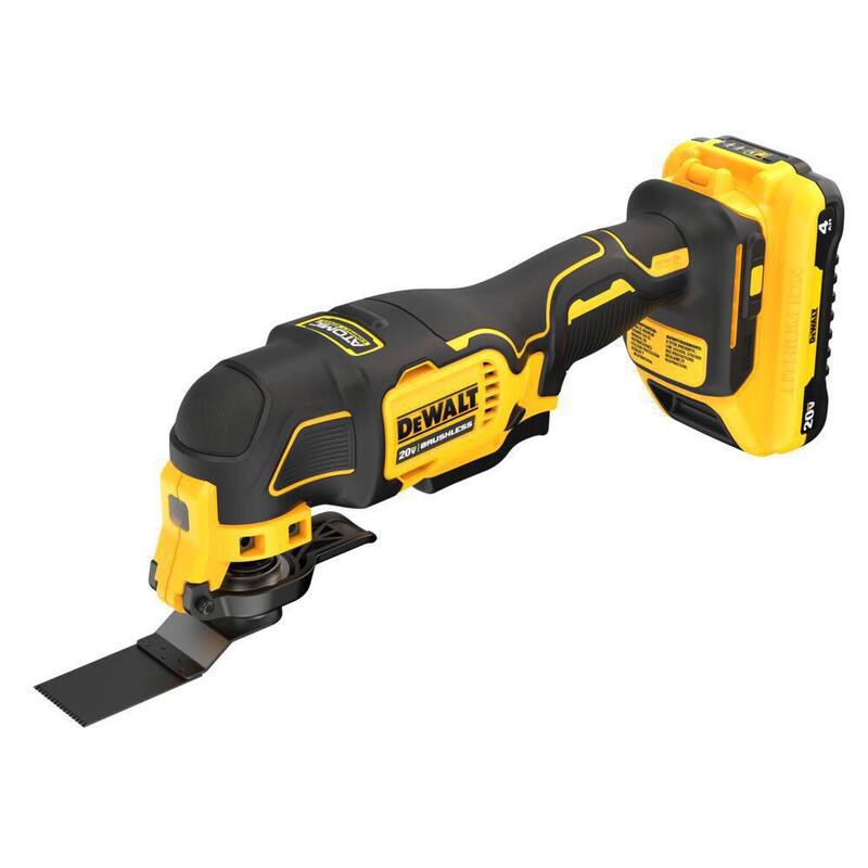 Kit de herramienta oscilante inalámbrica DEWALT ATOMIC 20V MAX de iones de litio con batería de 4.0Ah, cargador y bolsa de kit - DCS354Q1