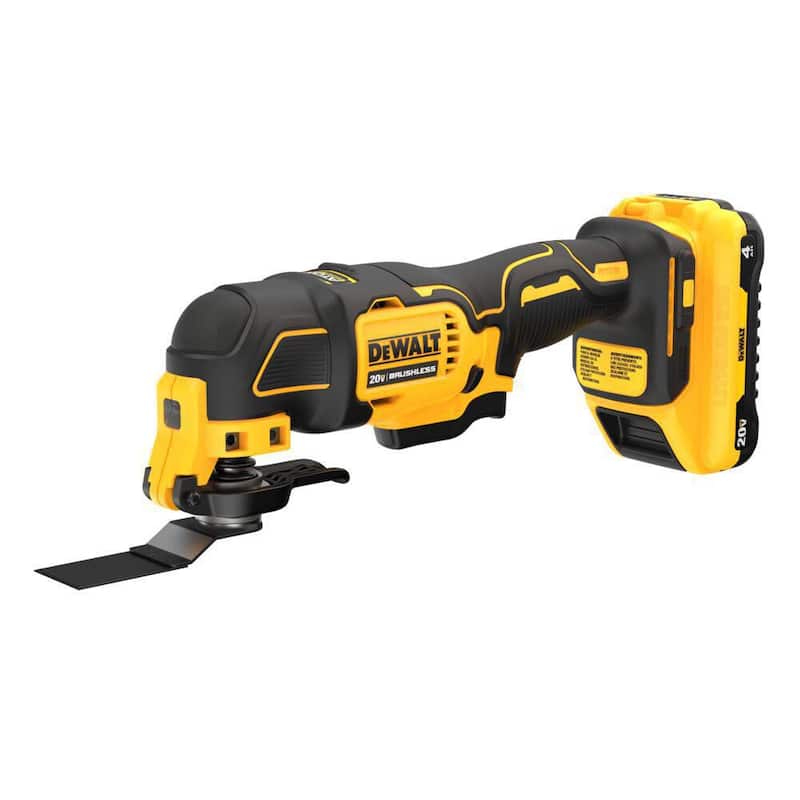 Kit de herramienta oscilante inalámbrica DEWALT ATOMIC 20V MAX de iones de litio con batería de 4.0Ah, cargador y bolsa de kit - DCS354Q1