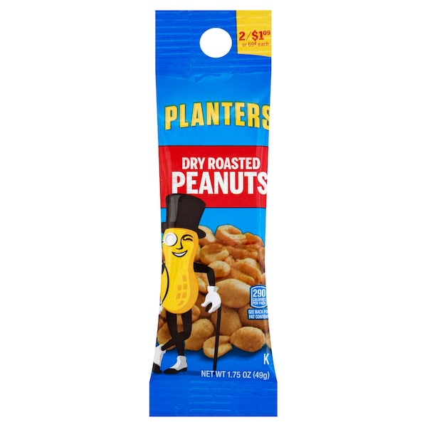 Planters Planters Dry Roasted Peanuts 1.75 oz. Tube, PK108 - 10029000022093