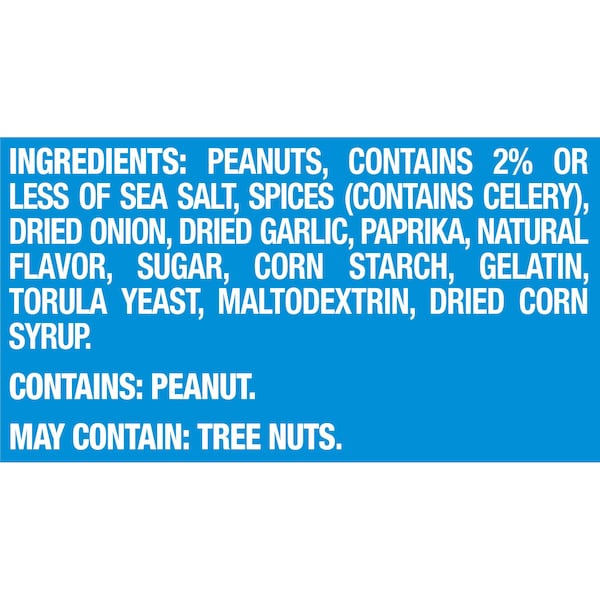 Planters Planters Dry Roasted Peanuts 1.75 oz. Tube, PK108 - 10029000022093