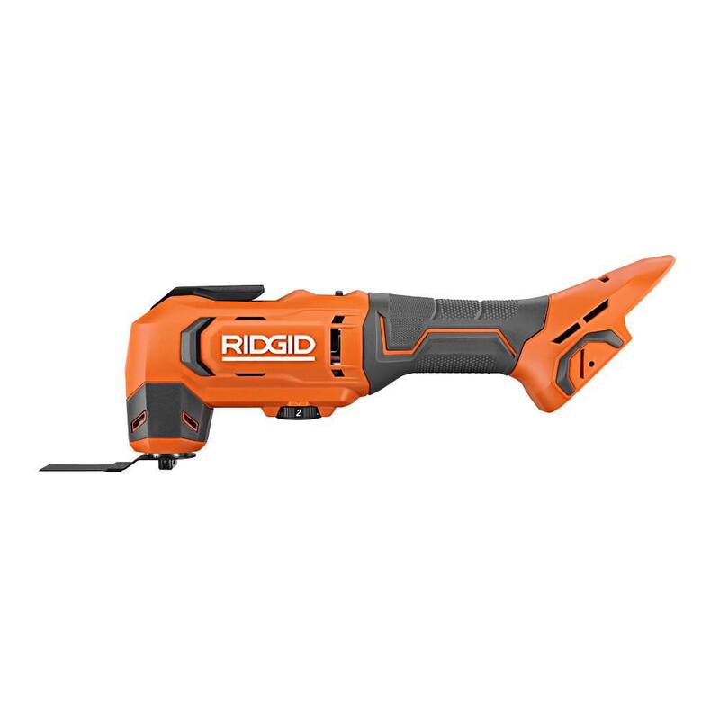 Herramienta múltiple oscilante inalámbrica RIDGID de 18V (solo herramienta) con kit de accesorios de 14 piezas para hojas de herramienta múltiple oscilante - R86241B-AC24J14