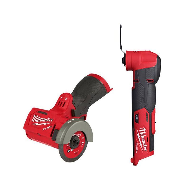 Milwaukee M12 FUEL 12V Herramienta Multifuncional Oscilante Inalámbrica de Iones de Litio y M12 FUEL Sierra Cortadora de 3 pulgadas - 2526-20-2522-20