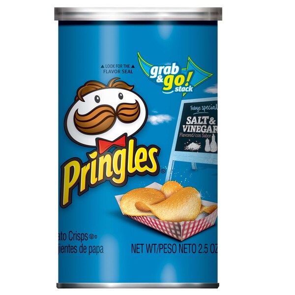 Pringles Pringles Salt & Vinegar Potato Crisp 2.5 oz., PK12 - 3800084893