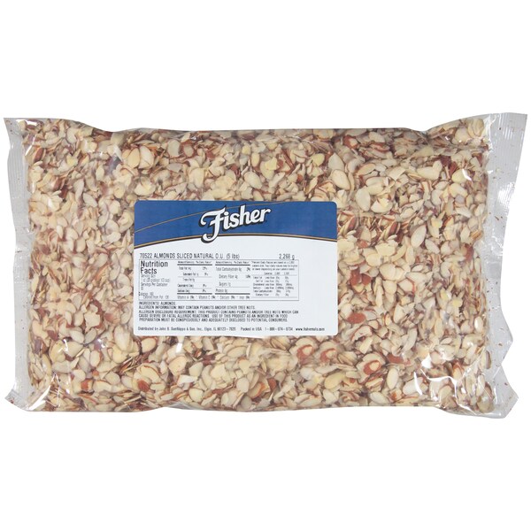 Fisher Fisher Sliced Natural Almonds 5lbs - 70522