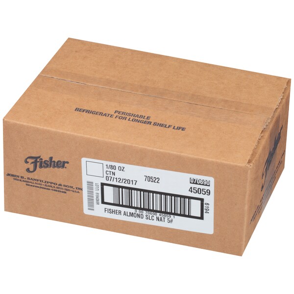 Fisher Fisher Sliced Natural Almonds 5lbs - 70522