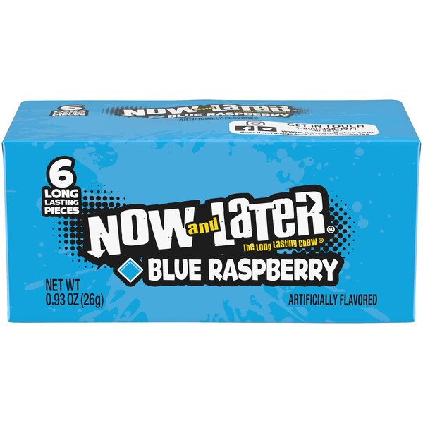 Now & Later Now & Later Blue Raspberry Chews 6 Piece .93 oz., PK12 - 52104