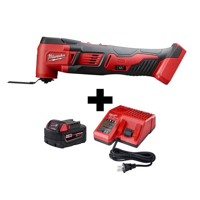 Herramienta multifunción inalámbrica de 18V con batería de iones de litio Milwaukee M18 y Kit de inicio M18 con (1) batería de 5.0Ah y cargador - 2626-20-48-59-1850