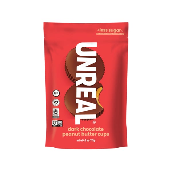 Unreal Candy Dark Chocolate Peanut Butter Cup Bags 4.2 oz., PK6 - 207