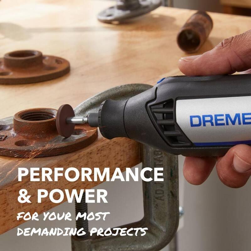 Kit de herramienta rotativa con cable Dremel 4000 de 1.6 amperes y velocidad variable, con 32 accesorios, 2 aditamentos y estuche de transporte - 4000-2/32
