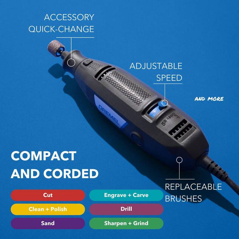 Kit de herramienta rotativa de velocidad variable Dremel 3100 1.2 amperios con 15 accesorios y 1 aditamento - 3100-1/15