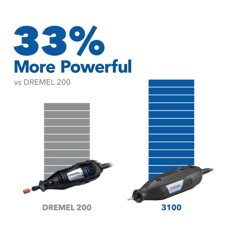 Kit de herramienta rotativa de velocidad variable Dremel 3100 1.2 amperios con 15 accesorios y 1 aditamento - 3100-1/15